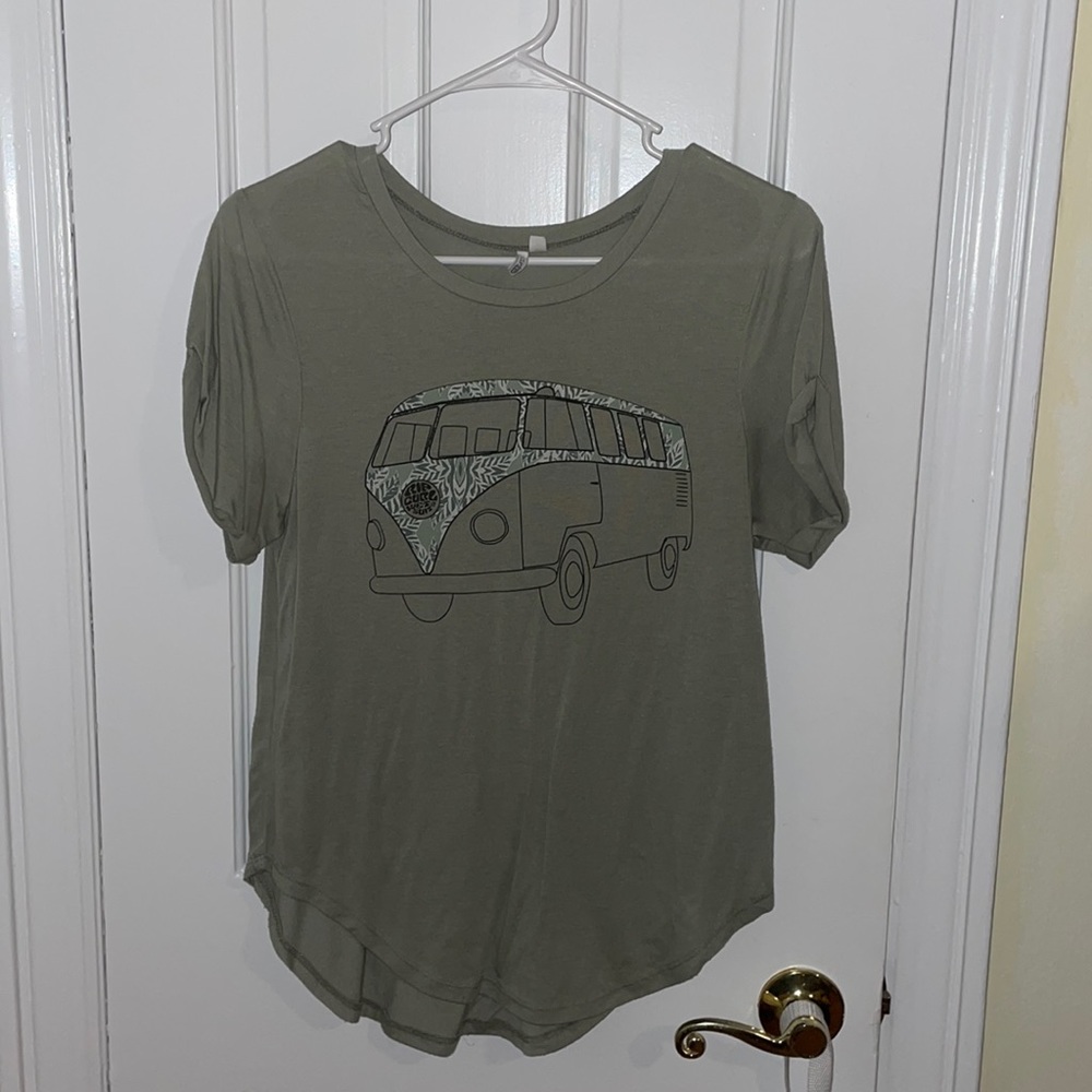 Olive Green Graphic Bus Tee